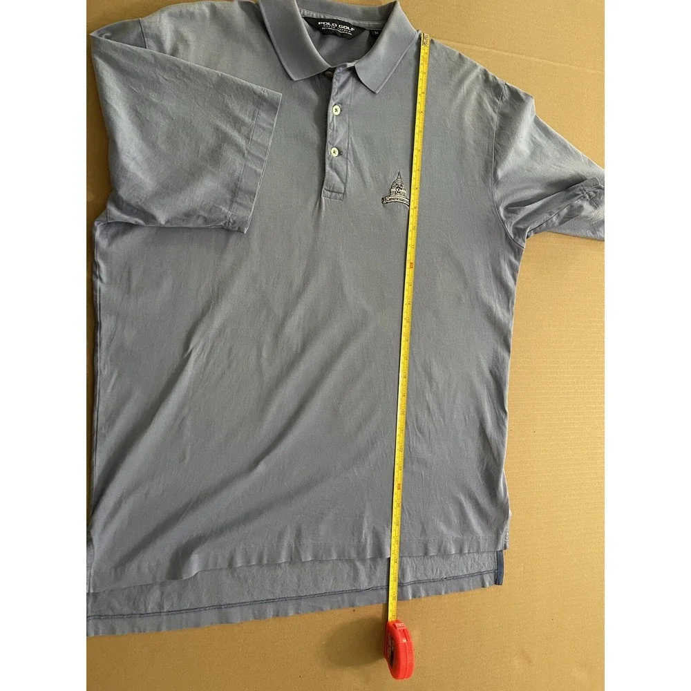Polo Golf Ralph Lauren Mens Medium Blue‎ Pima Cotton Congressional Golf Polo